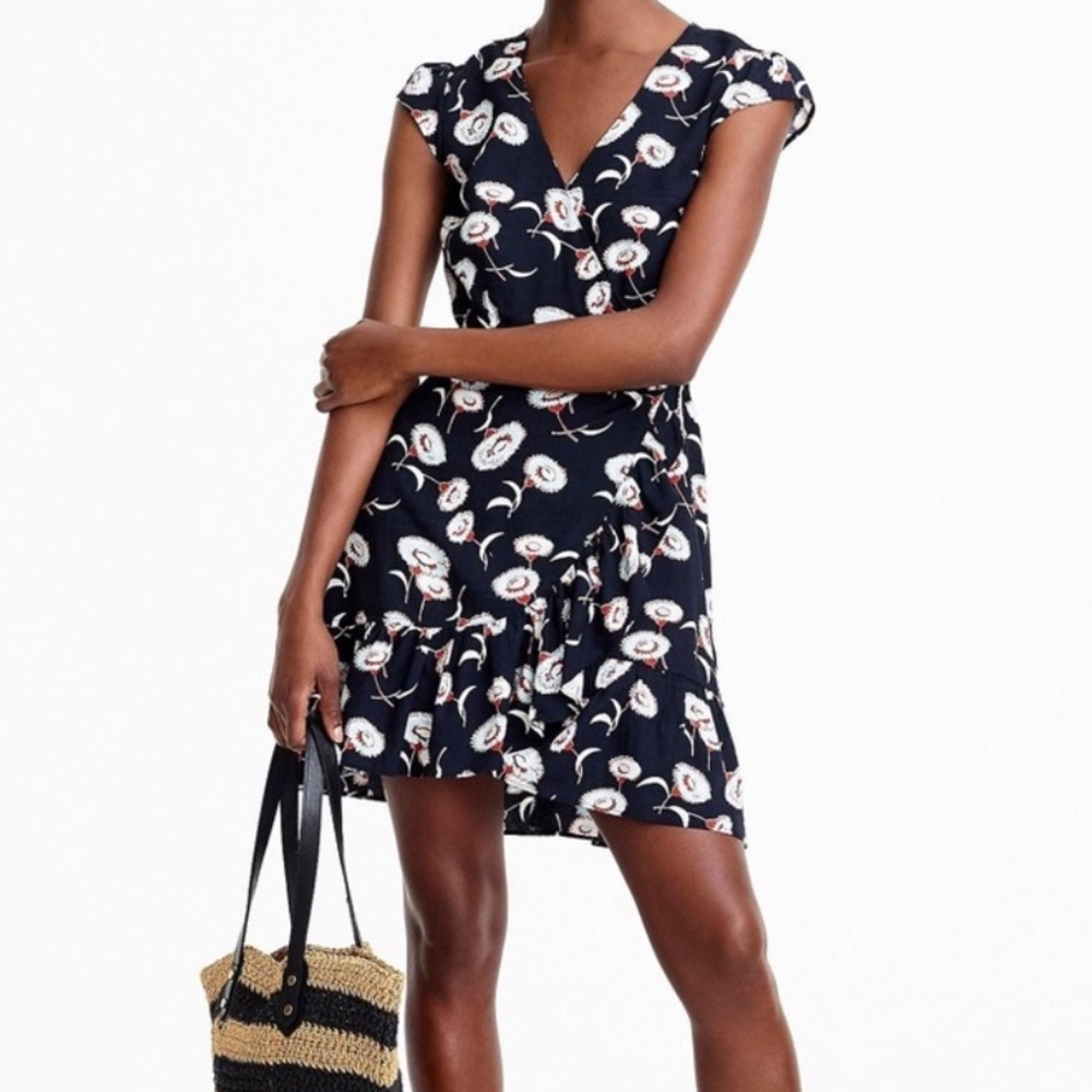 Jcrew dress size 0. Navy blue with floral print